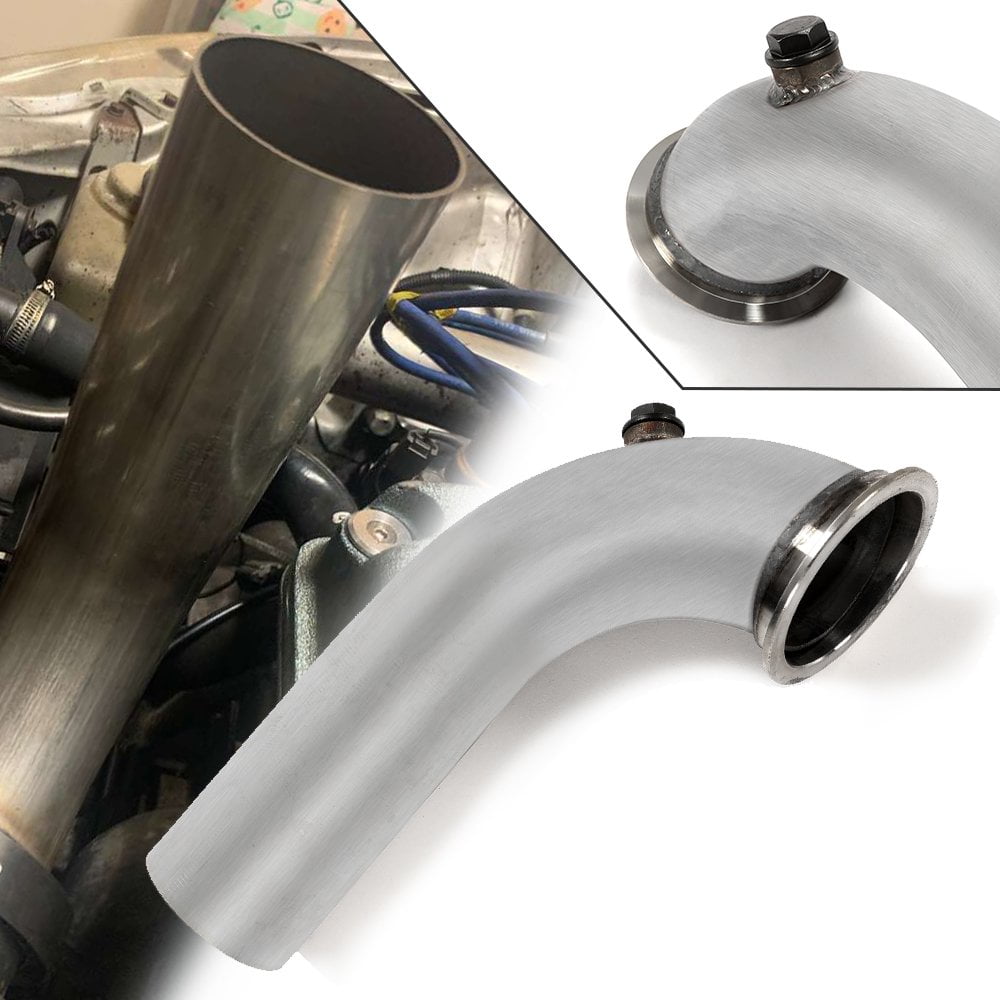 KOJEM Exhaust Downpipe Elbow 90 Degree for Turbo HY35 HE351 409 Stainless Steel Elbow Bend Pipe