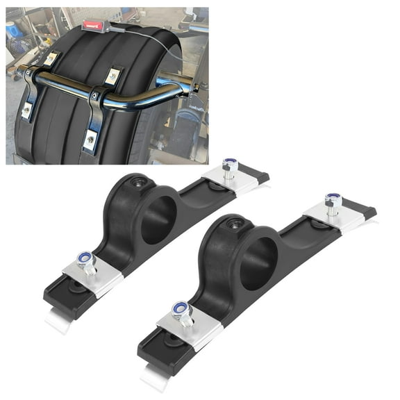 KOJEM Fender Brackets, Fender Hanger Mounting Bracket Assembly, 1 Pair for Trailer Dump Trucks, Flatbed Trucks Dual Rear Wheels Replacement