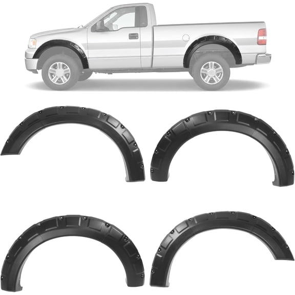 KOJEM Fender Flare Compatible with 2004-2008 Ford F-150 Styleside with 66 0 Black Plastic PP