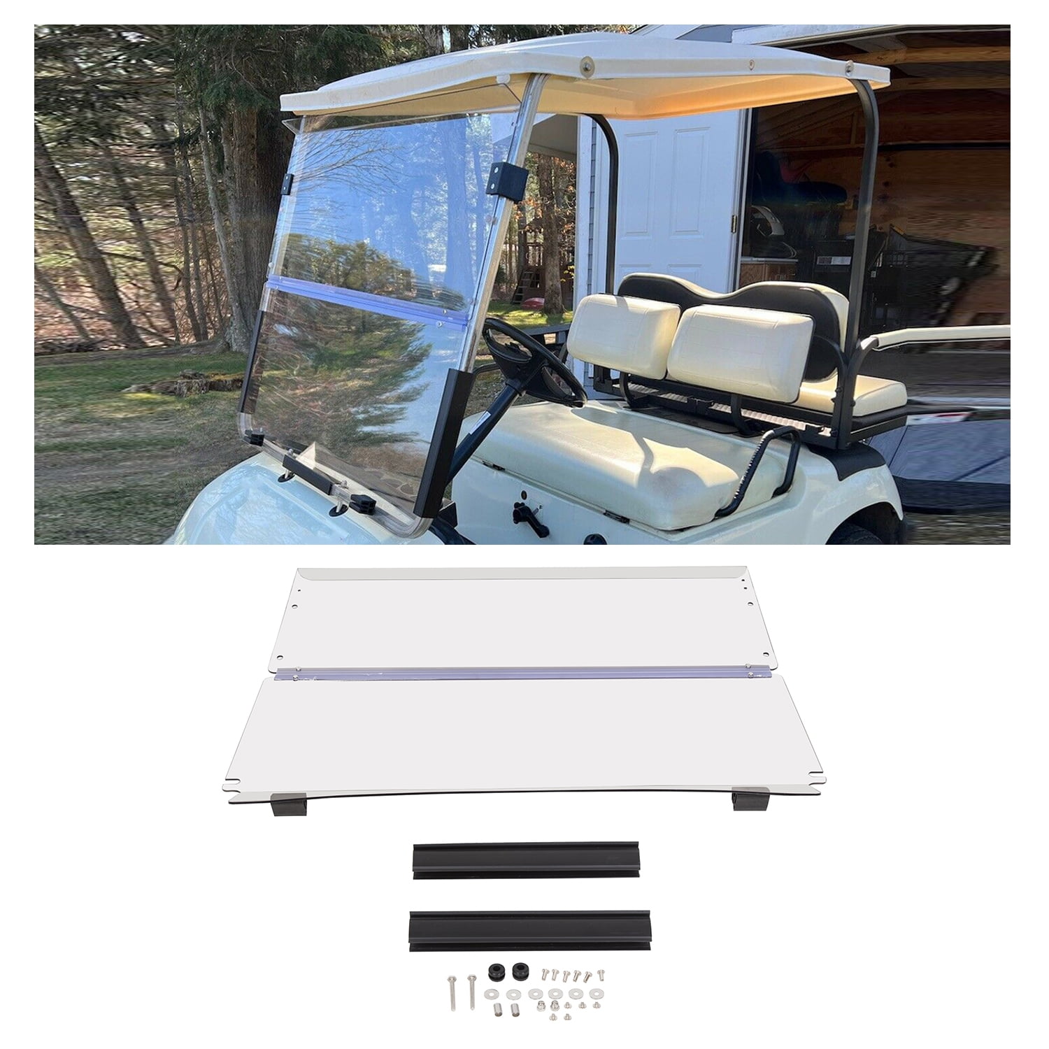 KOJEM Folding Windshield for Club Car Precedent Gas or Electric Golf