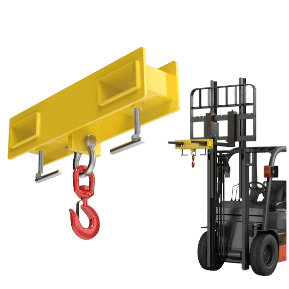 KOJEM Forklift Lifting Hook 4800lbs Forklift Mobile Crane Hook Yellow Forklift Lifting Hoist Swivel Hook Fork Lifting Attachment