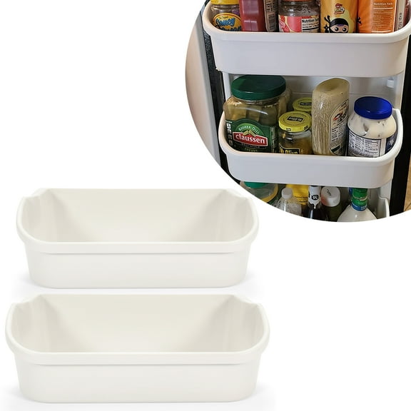 KOJEM Frigidaire Door Bin Fit for PS430121 240356401 Refrigerator Door Shelf White 2 Pack Replacement