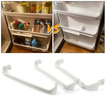KOJEM Frigidaire Door Shelf Rack Bar Fit 240534901 & 240534701 for Refrigerator Door Bin Shelf Rail Rack 3 Pieces Retainer White