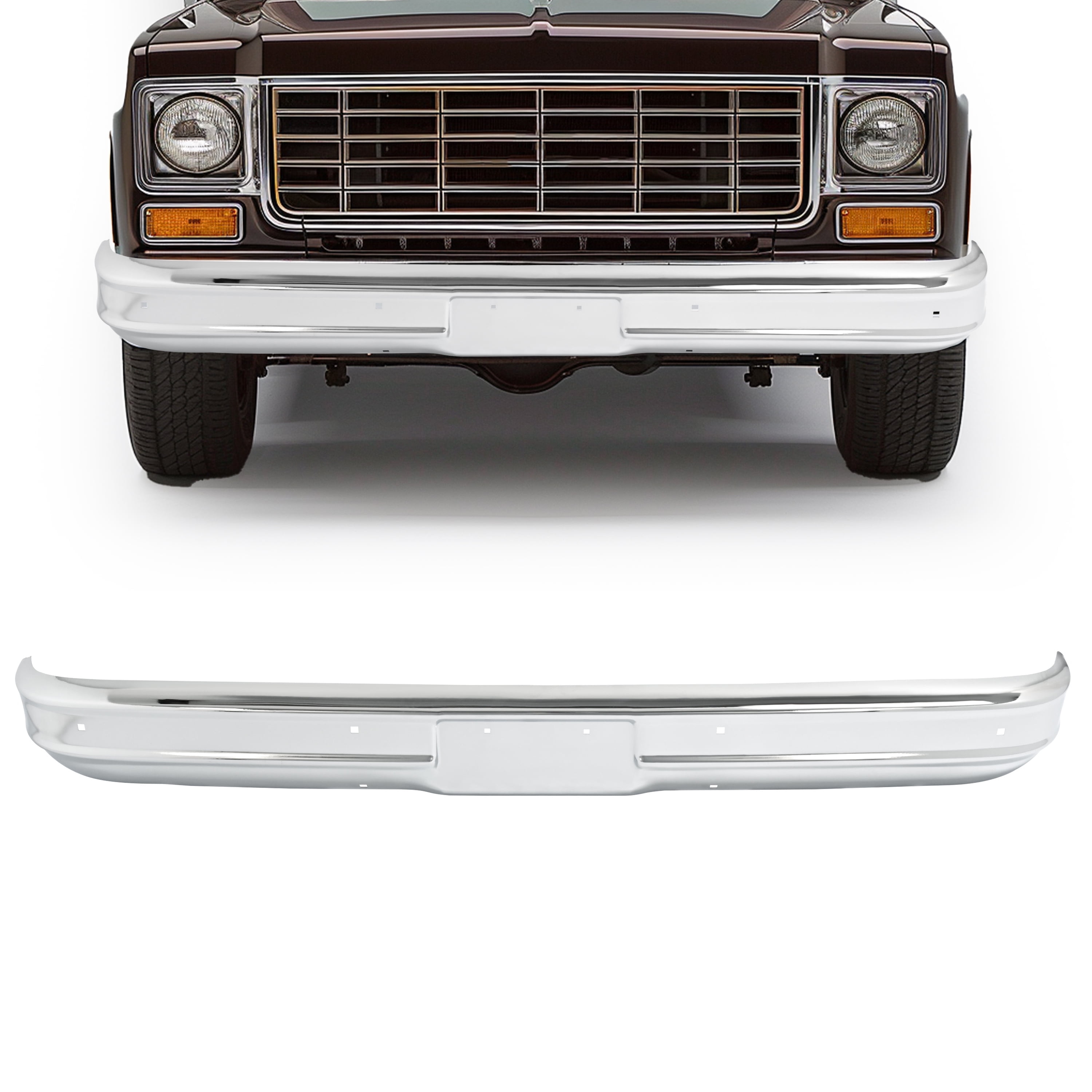 KOJEM Front Bumper Face Bar, Fit for 1975-1980 Chevrolet C10,K10 