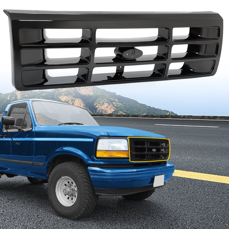 Auto Dynasty Front Bumper Grille For Ford Bronco & F-Series 1992-1997 - Gloss Black