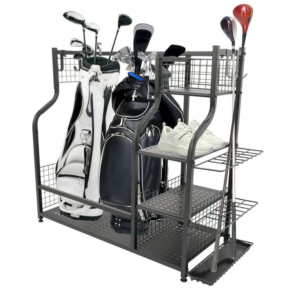 KOJEM Golf Storage Garage Organizer, Golf Bag Storage Stand and Other Golfing Equipment Rack, Extra Storage Rack for Golf Clubs