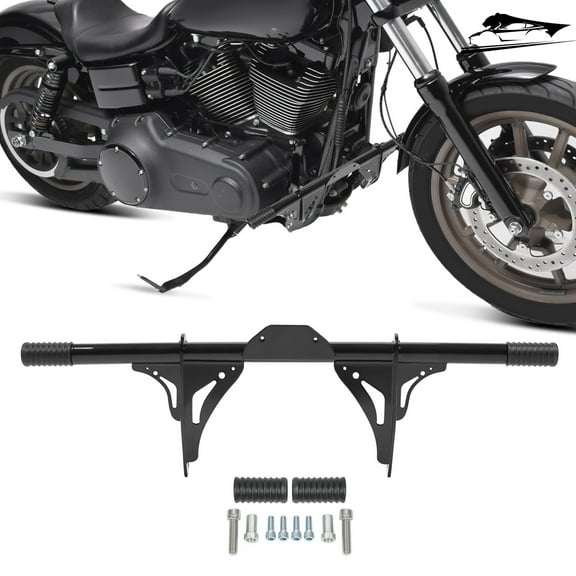 KOJEM Guard Crash Bar Fit for 2006-2017 Harley-Davidson Dyna Models with Mid Controls Front Engine Guard Bar Protector Powder Coated Steel