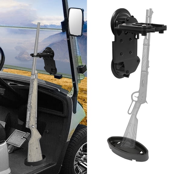 KOJEM Gun Rack Adjustable Gun Holder w/Enclosed Suction Cup for Tractor Cab, Truck, UTV and Golf Cart with Curved or Straight Glass Windshield