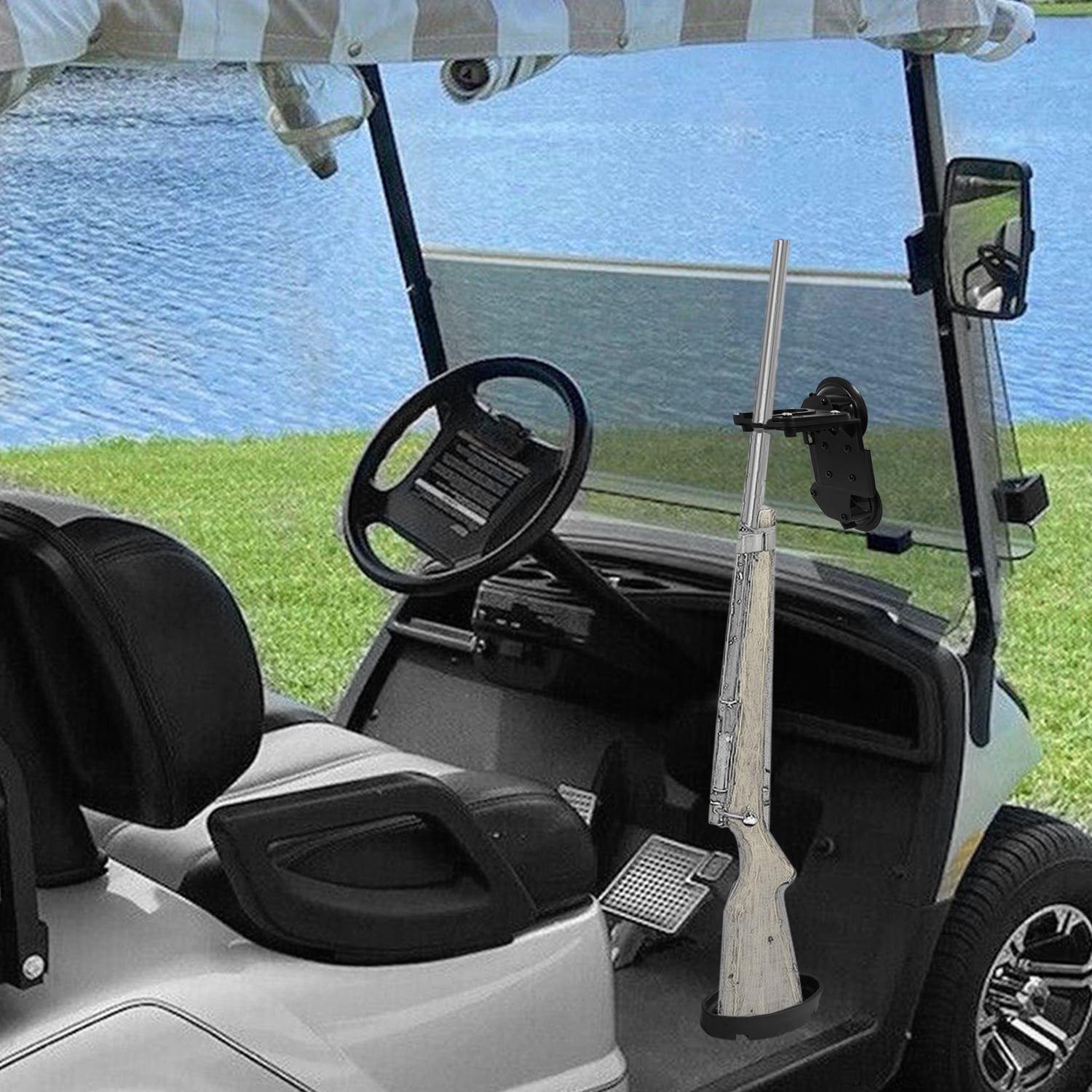 KOJEM Gun Rack Adjustable Gun Holder w/Enclosed Suction Cup for Tractor ...