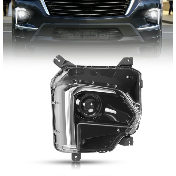 KOJEM Headlight Compatible with 2022-2023 Chevrolet Traverse Compatible w O LED DRL Headlight Model Only Replacement for GM2503525 85596374 Clear Lens Black Housing Plastic PC PP Passenger Side