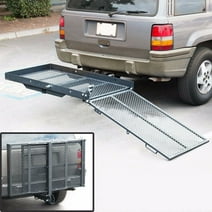KOJEM Hitch Cargo Carrier Rack Folding Ramp Hitch Mounted 500LBS Weight Capacity