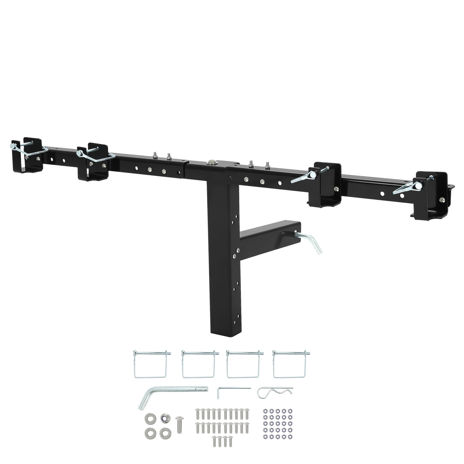 KOJEM Hitch Mount Trash Can Holder Fit for Truck/Golf Cart/ATV/UTV/Trailer Double Can Garbage Towing with 2in Hitch Receiver Trash Can Transporter Hauler