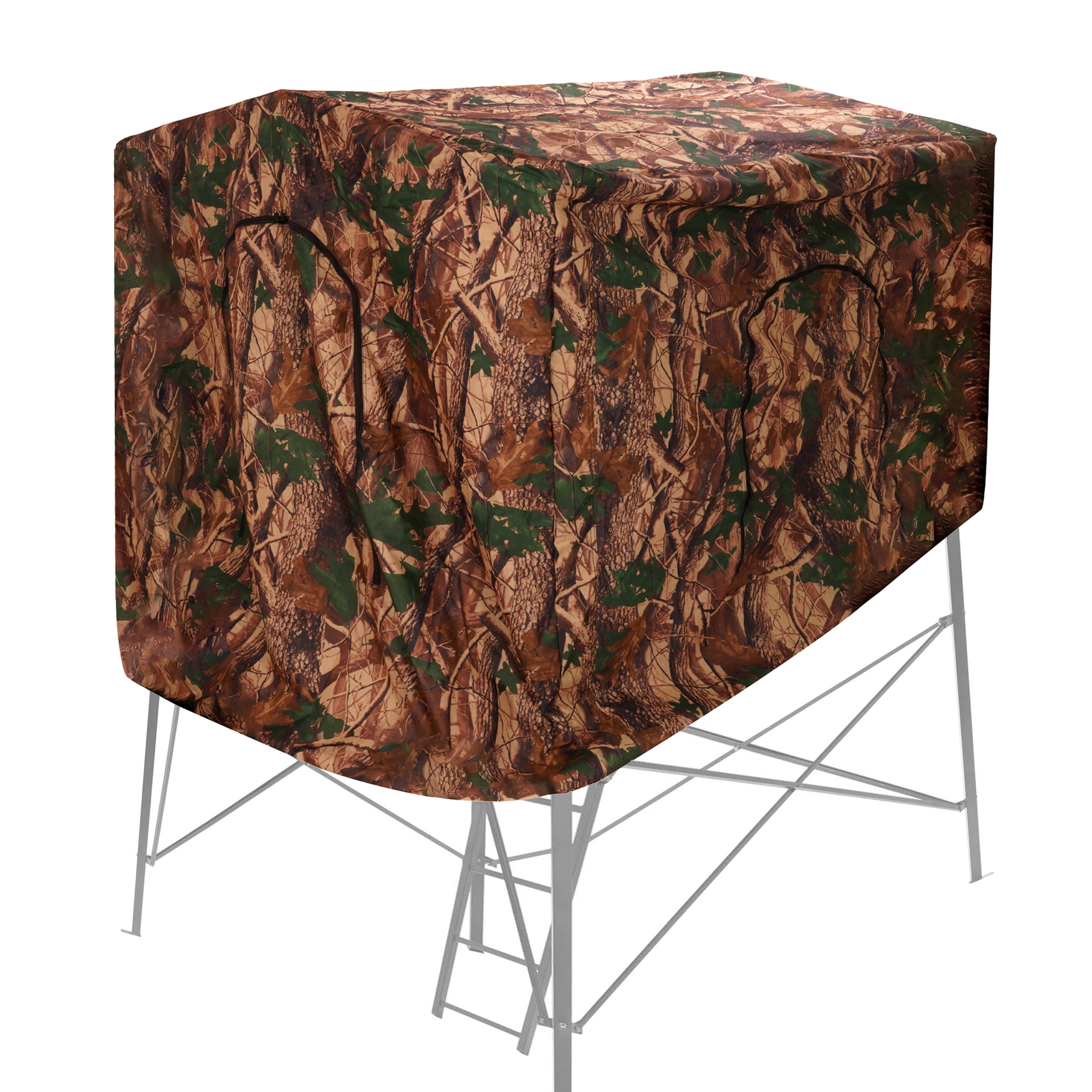 KOJEM Hunting Blind Cover Deer Hunting Blind Camouflage Enclosure Universal 2 Entrances Hunting Equipment 360 Degree Full Surround Coverage Quad Blind Cover (Stand Not Included)