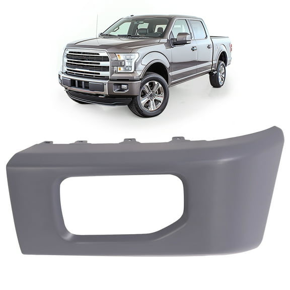 KOJEM Left Front Bumper End Cap Compatible with 2015 2016 2017 Ford F150 Replacement for FL3Z17K833APTM FO1004118 W/End Cap Molding Corner Protection Left Driver Side