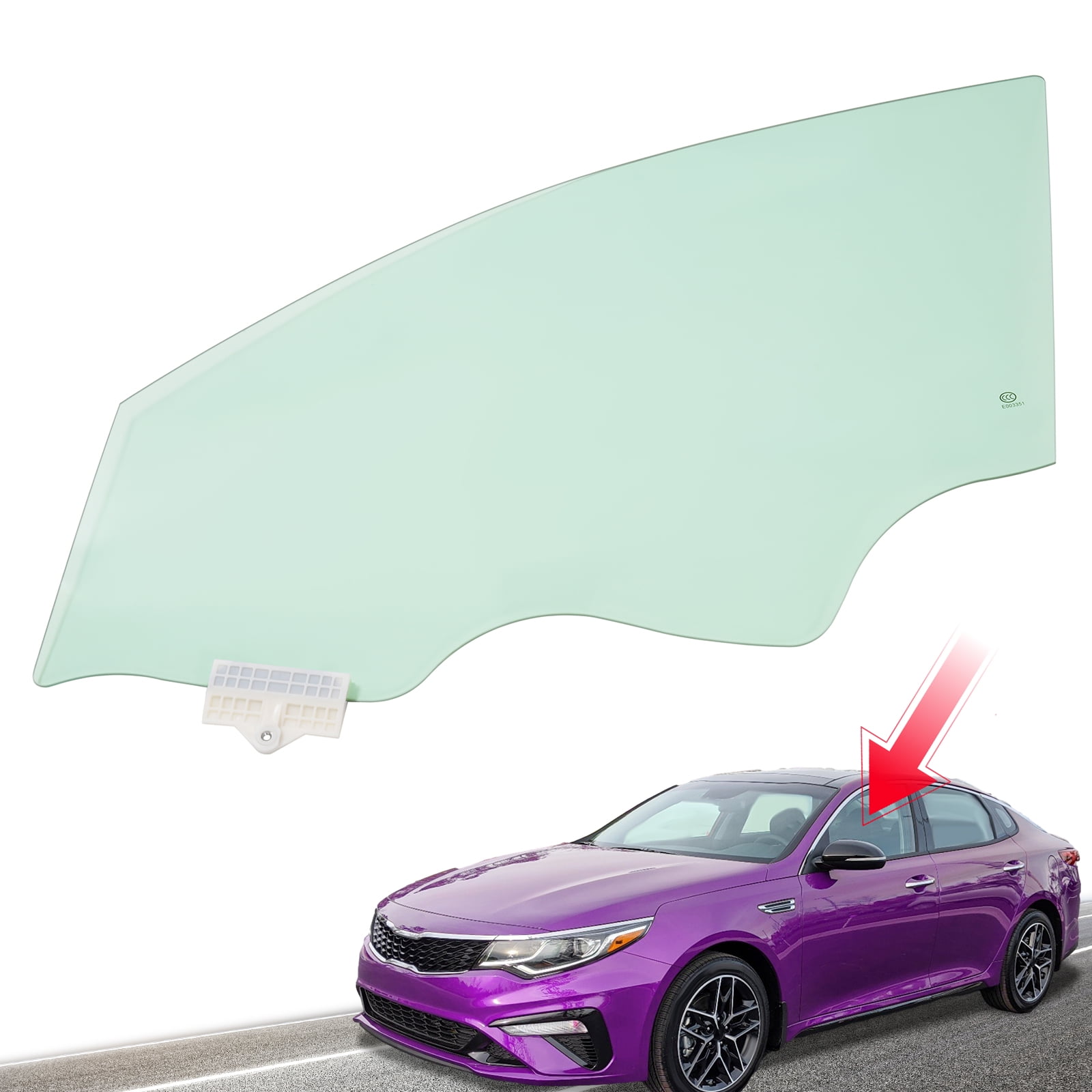 Driver/Left Side Front Door Window Glass Tempered For 2016-2020 Kia