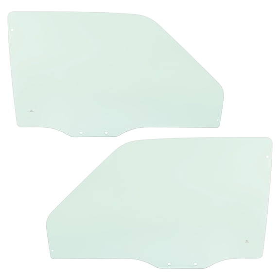 KOJEM Pair Rear Side Door Windows Compatible with 1983-1992 GMC S15 Jimmy Side Door Glass Light Green Tempered Glass