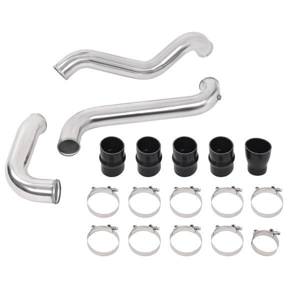 KOJEM Polished Intercooler Pipe Boot Kit Fit for 2011-2016 Chevy Chevrolet Silverado GMC Sierra 2500HD / 3500HD 6.6L Duramax Diesel Hot & Cold Side