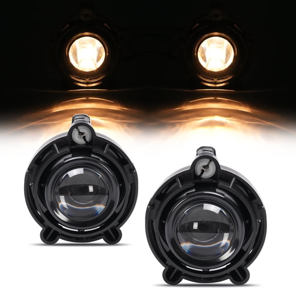 KOJEM Projector Fog Light Fit For 2006-2018 Chevy Impala GMC Terrain Lh + Rh 2Pcs Fog Lamps