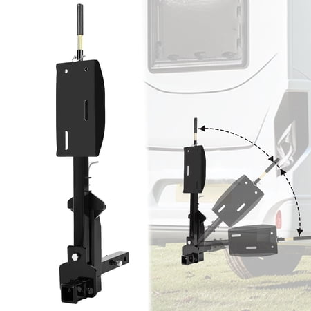 KOJEM RV Spare Tire Carrier for Motorhomes Spare Tire Carrier for 16" 16.5" 19.5" 22.5" and 24" RV Motorhomes Dually 2" Drop Receiver Mount