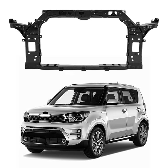KOJEM Radiator Mount Core Support Assembly Compatible with 2014-2017 Kia Soul Replacement for KI1225163 64101B2000 Steel Electrophoresis Primed Black