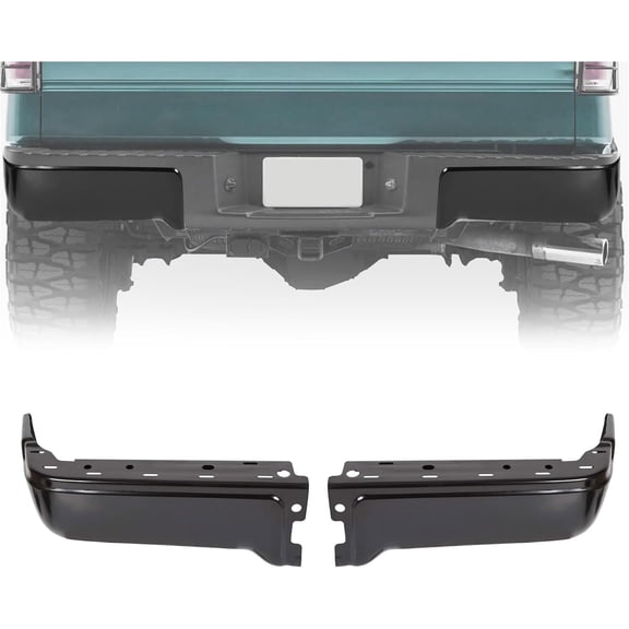 KOJEM Rear Bumper End Cap Corner Compatible with 2009-2014 Ford F150 Styleside Black Driver Passenger Side W/O Sensor Hole Replacement For FO1102375-