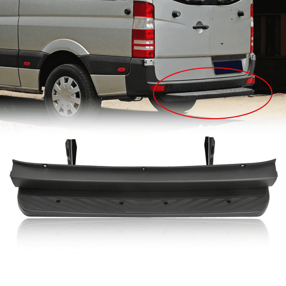 KOJEM Rear Bumper Step Pad Cover Compatible with 2007-2018 Mercedes Dodge Sprinter W906 2007-2018 Sprinter 2500 3500 Rear Running Board Powder Coated