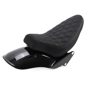 KOJEM Rear Fender & Seat Compatible with 2006-2017 Harley Davidson Softail Fat Boy FXST FLST with 200mm Tire Pad Cushion Fender Set