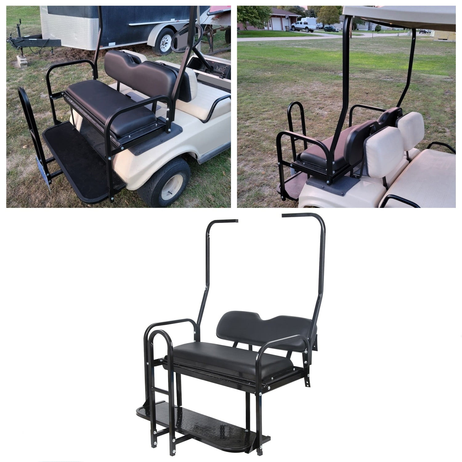 KOJEM Rear Flip Fold Seat Kit w/ Grab Bar ＆ Roof Support for 19822000.
