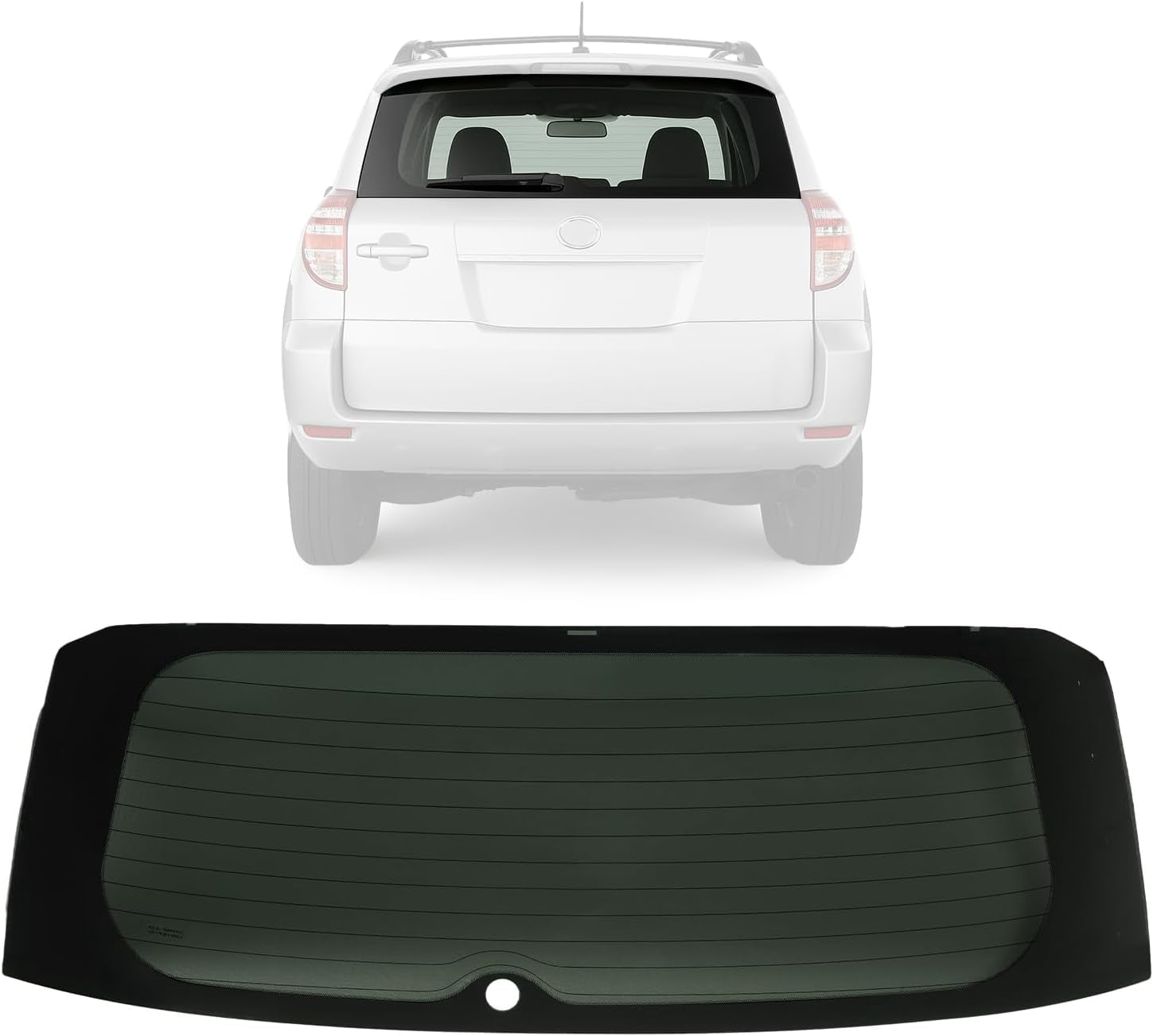 KOJEM Rear Heated Window Glass Compatible with 2006-2012 Toyota RAV4 ...