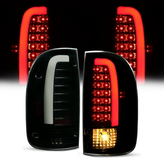 KOJEM Rear LED Tail Light lamps for 95 96 97 98 99 2000 Toyota Tacoma Base DLX SR5 Limited Pre Runner Smoke Lens Replacement Pair