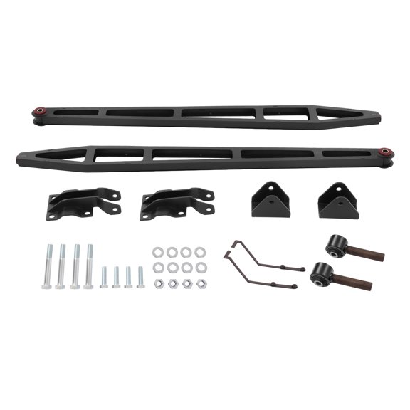 KOJEM Rear Ladder Traction Bar Compatible with 2015-2020 Ford F150 4X4 4WD W/Mounting Bracket Kit Powder Coated Steel Black