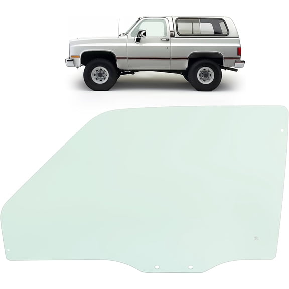 KOJEM Rear Side Door Window Compatible with 1983-1992 GMC S15 Jimmy Side Door Glass Light Green Tempered Glass Left Driver Side