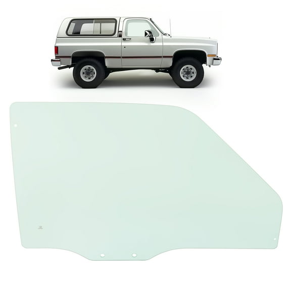 KOJEM Rear Side Door Window Compatible with 1983-1992 GMC S15 Jimmy Side Door Glass Light Green Tempered Glass Right Passenger Side