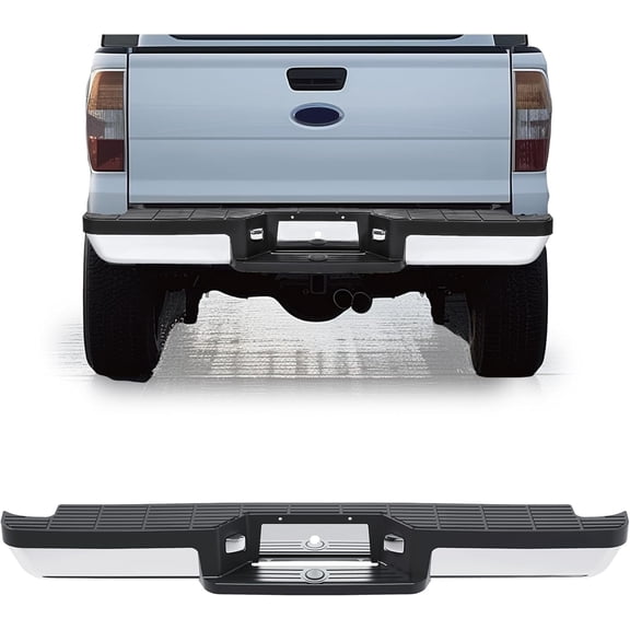 KOJEM Rear Step Bumper Compatible with 1993-2011 Ford Ranger Fleetside/Styleside Supercrew FO1102306 W/O Parking Aid Sensor Holes W/Brackets & License