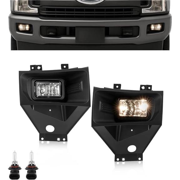 KOJEM Right Fog Light Assembly Compatible with 2017-2020 Ford F250/F350/F450/F550 Super Duty Pickup Truck Front Bumper Fog Lamp Set Replacement for H