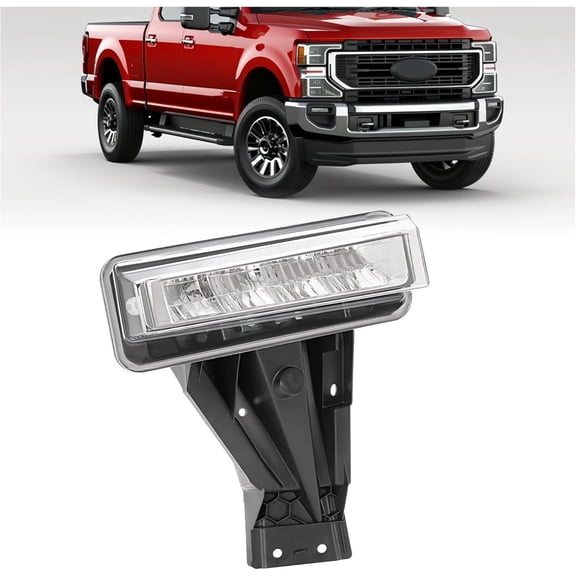 KOJEM Right LED Fog Light Compatible with 2020-2022 Ford F-250 F-350 F-450 F-550 Super Duty Replacement for FO2593260 LC3Z15200C 3302063RAS Fog Lamp Front Bumper Light Clear Lens - Passenger Side