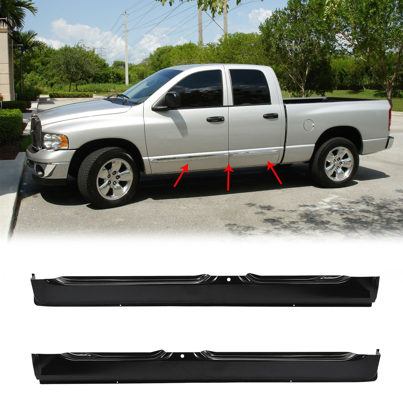 KOJEM Rocker Panels Kit for 20022009 Dodge Ram 1500 2500 3500 4 Door