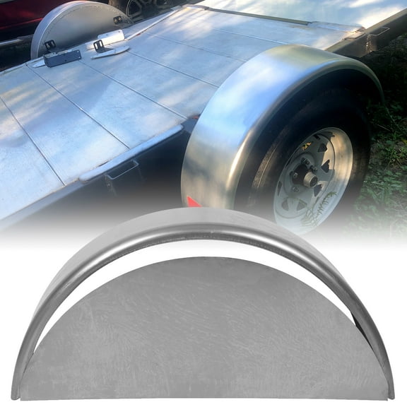 KOJEM Round Single Axle Fender Fits 14"-16" Tire with High Back Skirt 9" x 32" x 16" 1 Pack Steel Trailer Fender