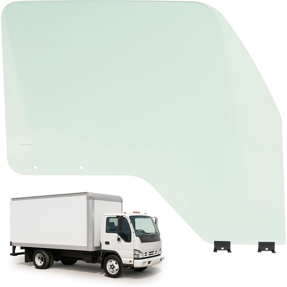 KOJEM Side Door Glass Compatible with 1995-2007 Isuzu NPR, 1998-2007 NQR, 2005-2008 ELF 300 400 450, 2004-2007 NPR-HD Cabover & 4 Door Cabover Tempered Glass Light Green Door Window (Right Side)