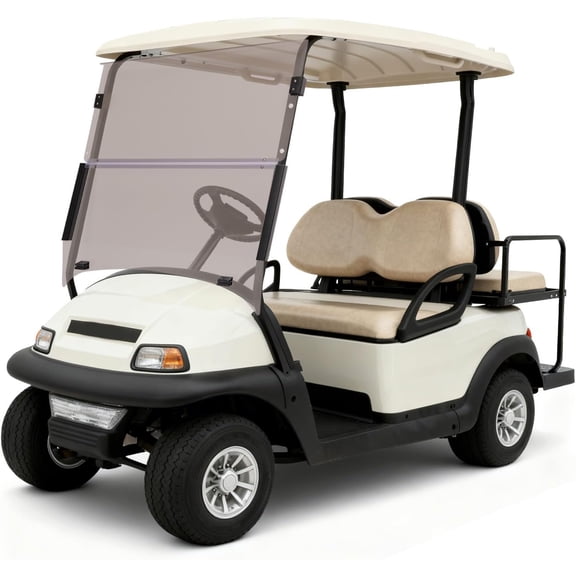 KOJEM Smoke Front Windshield Compatible with 1996-Up Columbia Par Car Fold Down Golf Cart Folding Windscreen PC Plastic