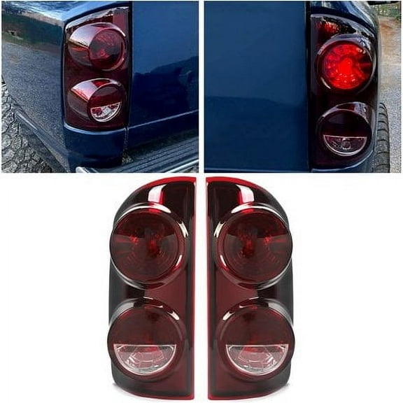 KOJEM Taillight Tail Fit for 2007-2009 Dodge Ram 1500 2500 3500 Pickup Truck 2008 (Smoke Red / Driver Passenger Side) Light Signal Lamp CH2800165,CH2801165