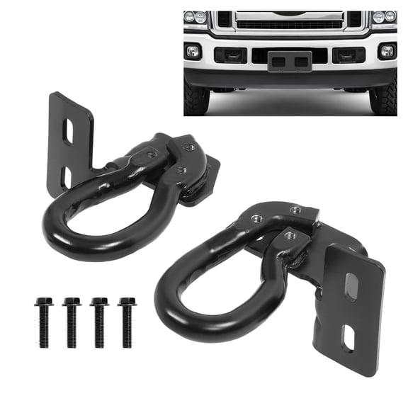 KOJEM Tow Hook Compatible with 2008-2010 Ford F-250/2008-2010 Ford F-350 Steel Powder Coated Black Left and Right Side