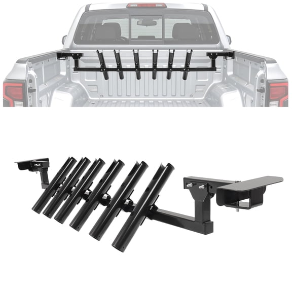 KOJEM Truck Bed Rod Rack Aluminium Powder Coated Black Install with Screws Universal Product