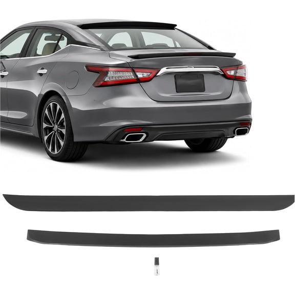 KOJEM Trunk Spoiler+Roof Spoiler Compatible with 2016-2023 Nissan Maxima | 2Pcs Rear Roof Spoiler & Trunk Lid Wing Set Plastic Unfinished Black
