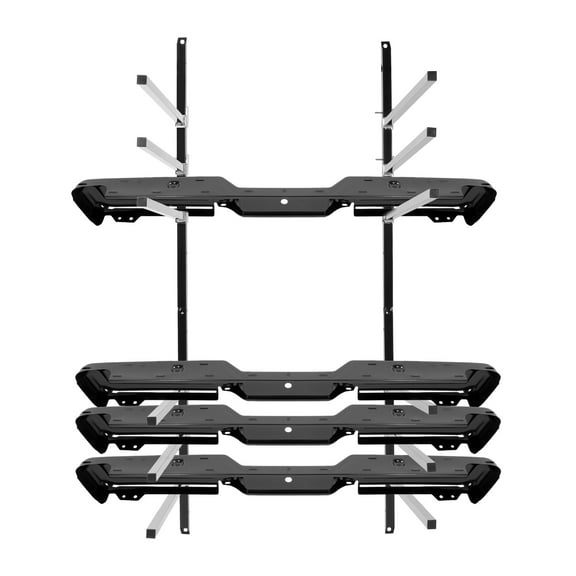 KOJEM Upgrade Wall Mounted Bumper Storage Rack Flexible Removable Arms Auto Tool Storage Black