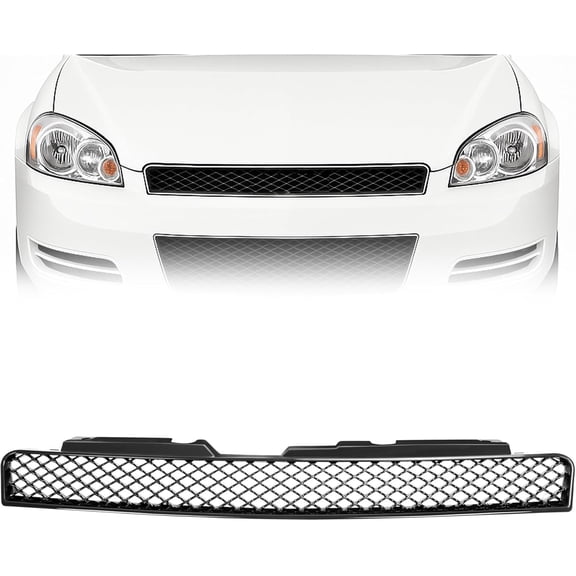 KOJEM Upper Grille Compatible with 2006-2013 Chevy Impala/2014-2016 Chevrolet Impala Limited/2006-2007 Chevy Monte Carlo Front Bumper Mesh Hood Grill