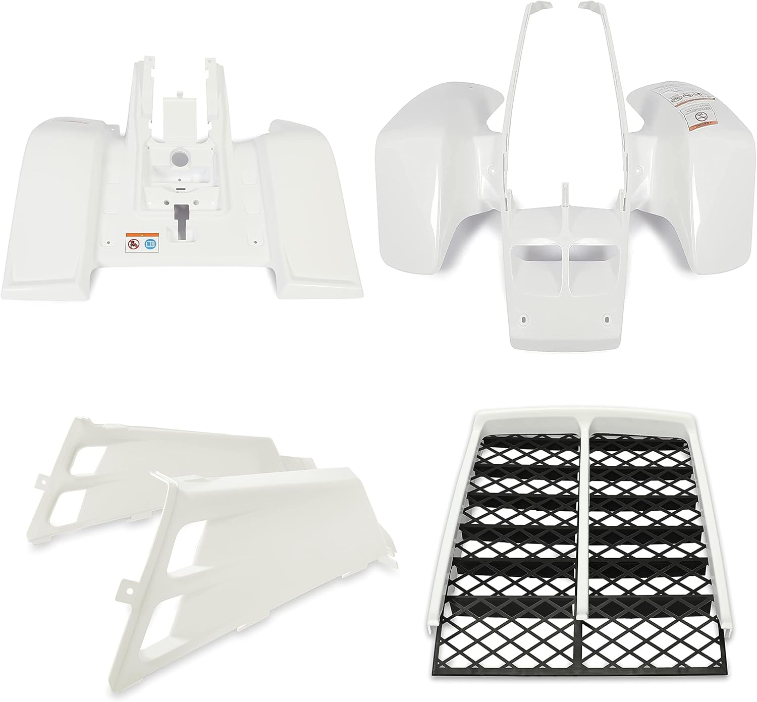 KOJEM White Gas Tank Side Cover + Radiator Cover + White Grille + Front ...