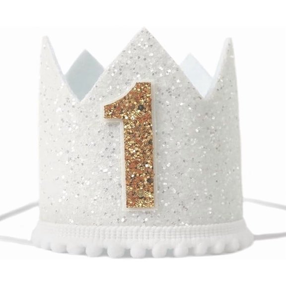 KOJIN Boho 1st/First Birthday Hat - Birthday Decoration, White Colored 1st Hat, Cake Smash Photo Prop
