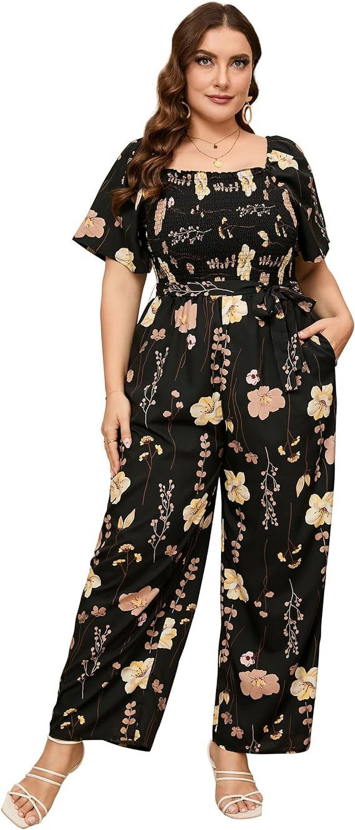 Damen Jumpsuit Plus Size - Bequem, Aus Baumwolle-Leinen Mit Weitem Bein