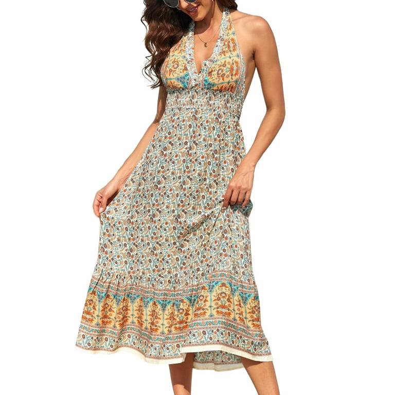Flowy Skirt Adjustable Ties Floral Print Dress Flowy Skirt Adjustable Ties Floral Print Dress